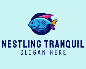 Colorful Marine Fish  logo design