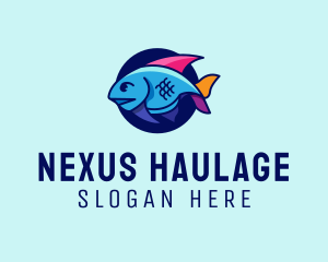 Colorful Marine Fish  logo design