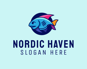 Colorful Marine Fish  logo design