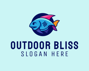 Colorful Marine Fish  logo design