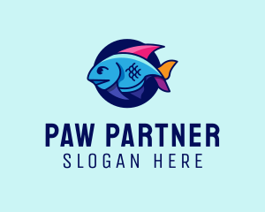 Colorful Marine Fish  logo design