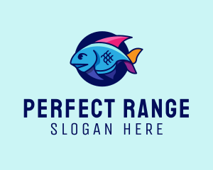 Colorful Marine Fish  logo design