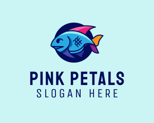 Colorful Marine Fish  logo design