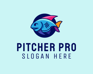 Colorful Marine Fish  logo design