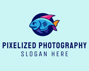 Colorful Marine Fish  logo design