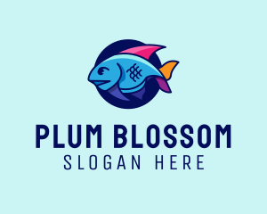 Colorful Marine Fish  logo design