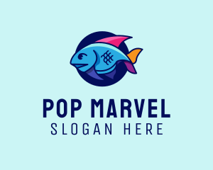 Colorful Marine Fish  logo design