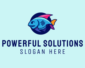 Colorful Marine Fish  logo design