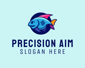 Colorful Marine Fish  logo design