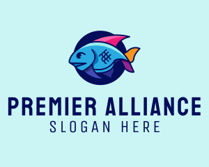 Colorful Marine Fish  logo design