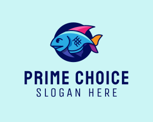 Colorful Marine Fish  logo design