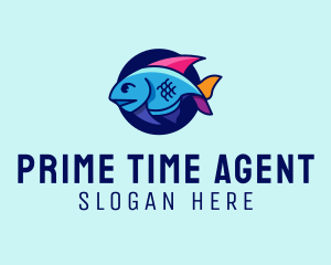 Colorful Marine Fish  logo design