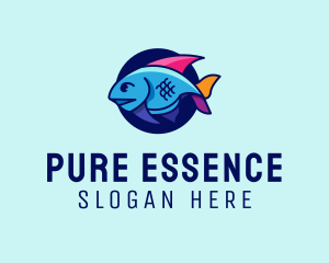 Colorful Marine Fish  logo design