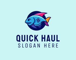 Colorful Marine Fish  logo design