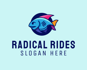 Colorful Marine Fish  logo design