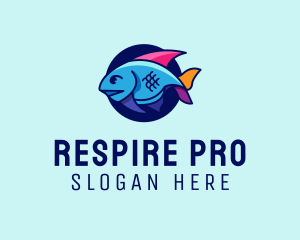 Colorful Marine Fish  logo design