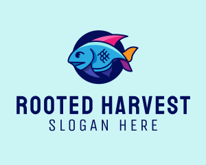 Colorful Marine Fish  logo design