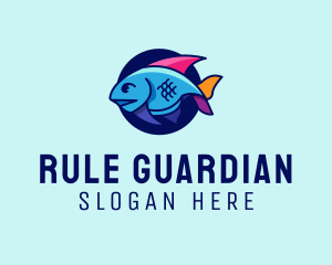 Colorful Marine Fish  logo design