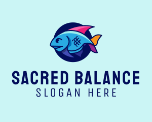 Colorful Marine Fish  logo design