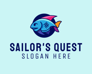 Colorful Marine Fish  logo design