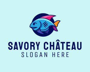 Colorful Marine Fish  logo design