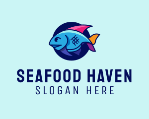 Colorful Marine Fish  logo design