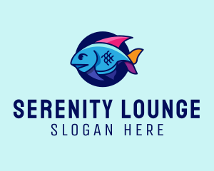 Colorful Marine Fish  logo design