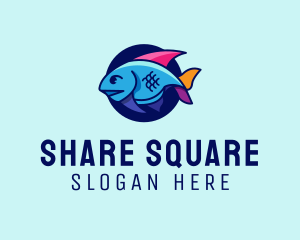 Colorful Marine Fish  logo design