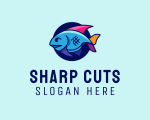 Colorful Marine Fish  logo design