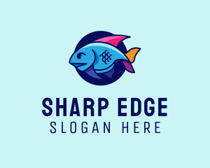 Colorful Marine Fish  logo design