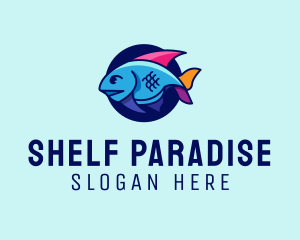 Colorful Marine Fish  logo design