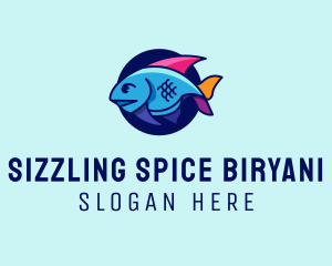 Colorful Marine Fish  logo design