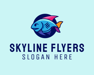 Colorful Marine Fish  logo design