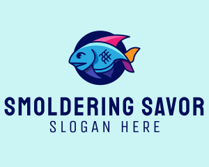 Colorful Marine Fish  logo design