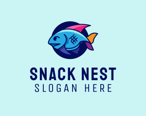 Colorful Marine Fish  logo design