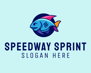 Colorful Marine Fish  logo design