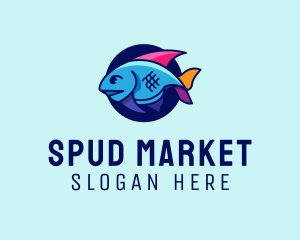 Colorful Marine Fish  logo design