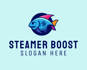 Colorful Marine Fish  logo design