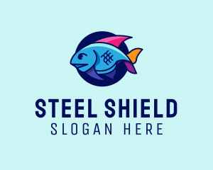 Colorful Marine Fish  logo design