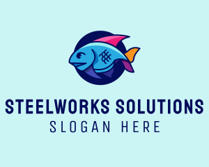 Colorful Marine Fish  logo design