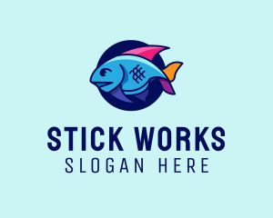 Colorful Marine Fish  logo design