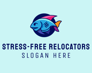 Colorful Marine Fish  logo design