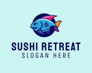 Colorful Marine Fish  logo design