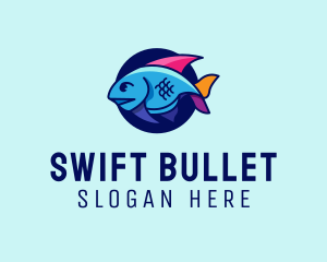 Colorful Marine Fish  logo design