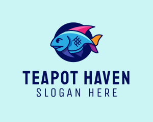 Colorful Marine Fish  logo design