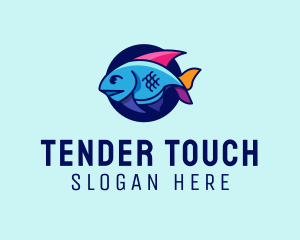 Colorful Marine Fish  logo design