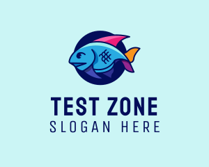 Colorful Marine Fish  logo design