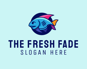 Colorful Marine Fish  logo design