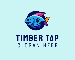 Colorful Marine Fish  logo design