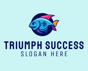 Colorful Marine Fish  logo design